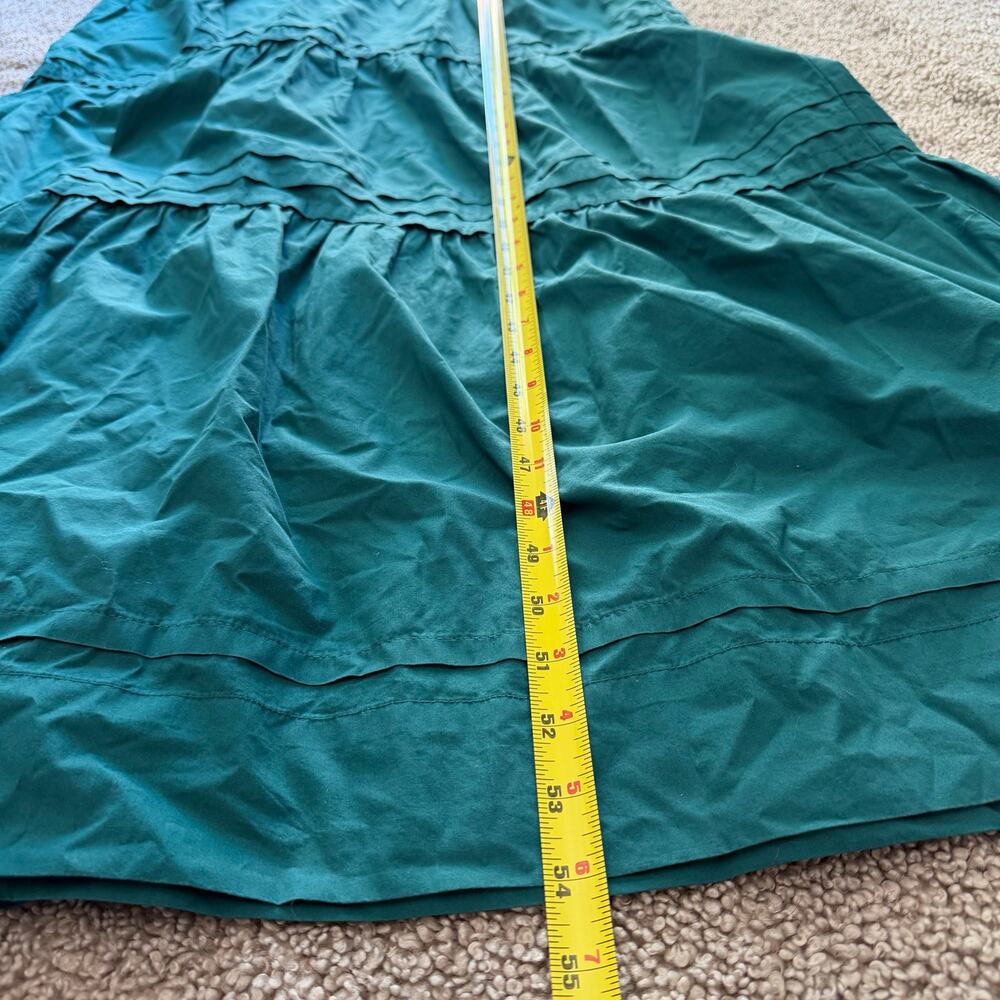 Quince Women’s 100% Organic Cotton Poplin Tiered Garden Green Maxi Dress Size L - Picture 9 of 10